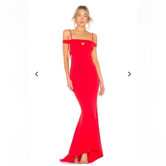 NWT Lovers and Friends Cece gown red knit strappy maxi dress Revolve M - Picture 1 of 10